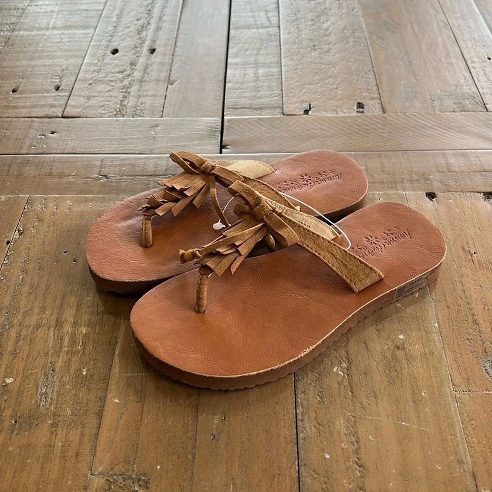 Hanna andersson fringed suede sandals